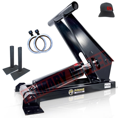 11 Ton Hydraulic Scissor Hoist Kit PF-616-6, featuring a durable hoist with integrated mounts, visible logos, and components for 12-16' dump trailers.