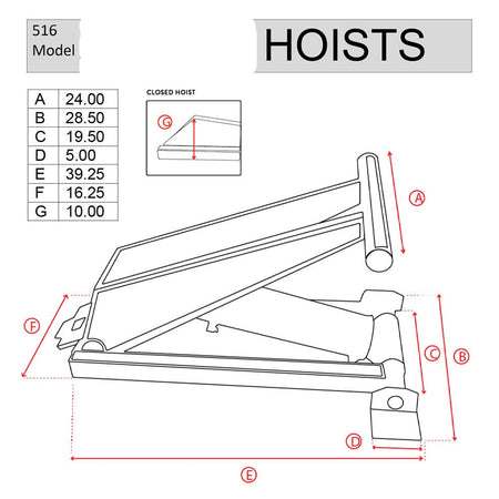 A detailed drawing of a Hydraulic Scissor Hoist Kit - 8 Ton Capacity for 10-14' Dump Body. Includes cylinder, mounting brackets, hydraulic components, and safety features.