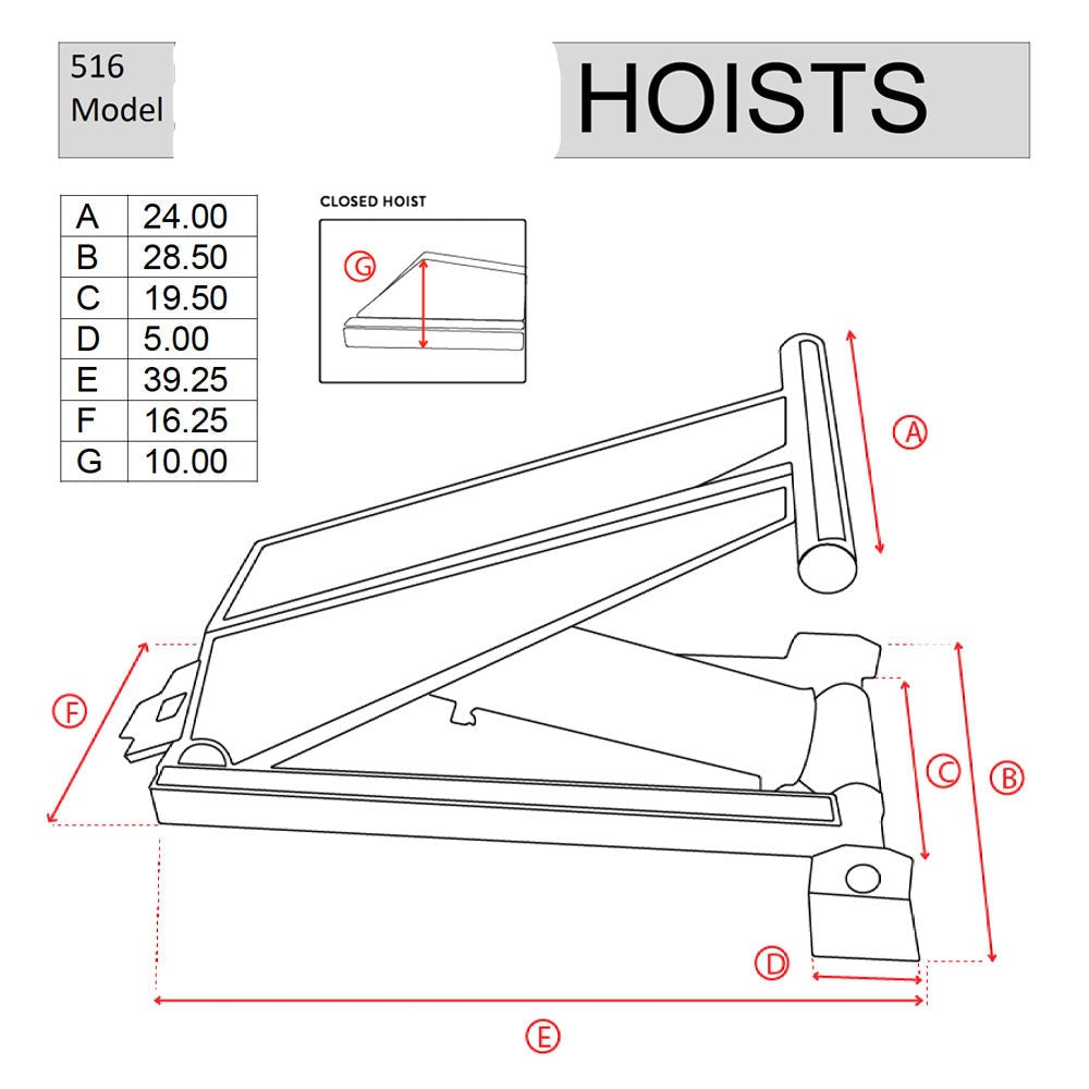 Hydraulic Scissor Hoist Kit - 8 Ton Capacity - Fits 10-14' Dump Body | PF-516: Drawing of a model hoist with cylinder, mounting brackets, hydraulic pump, safety features, and solar charger options.