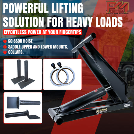 10 Ton Hydraulic Scissor Hoist Kit - PF-520, featuring a robust design with a 5.5 cylinder, ideal for 12-16' dump trailers.