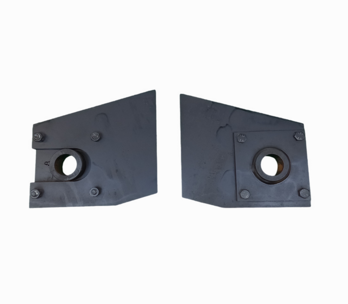 Telescopic Dump Trailer Cylinder Kit with a black metal component featuring a central hole, essential for 8-12' dump bodies, 20-ton capacity, 90 stroke.