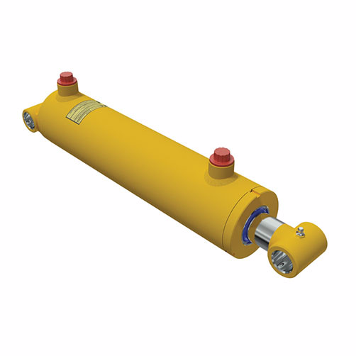 Heavy duty 2.5 Bore 3000 PSI HBU Hydraulic Cylinder with steel rod, ductile iron piston, and precision finished steel tube. Threaded gland, SAE ports, and top quality seals for various industrial applications.