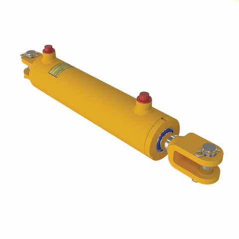 A heavy-duty 4.0 Bore 3000 PSI HCL Hydraulic Cylinder with steel rod, ductile iron piston, and threaded gland for various industrial applications like truck trailers, waste management, agriculture, and material handling.