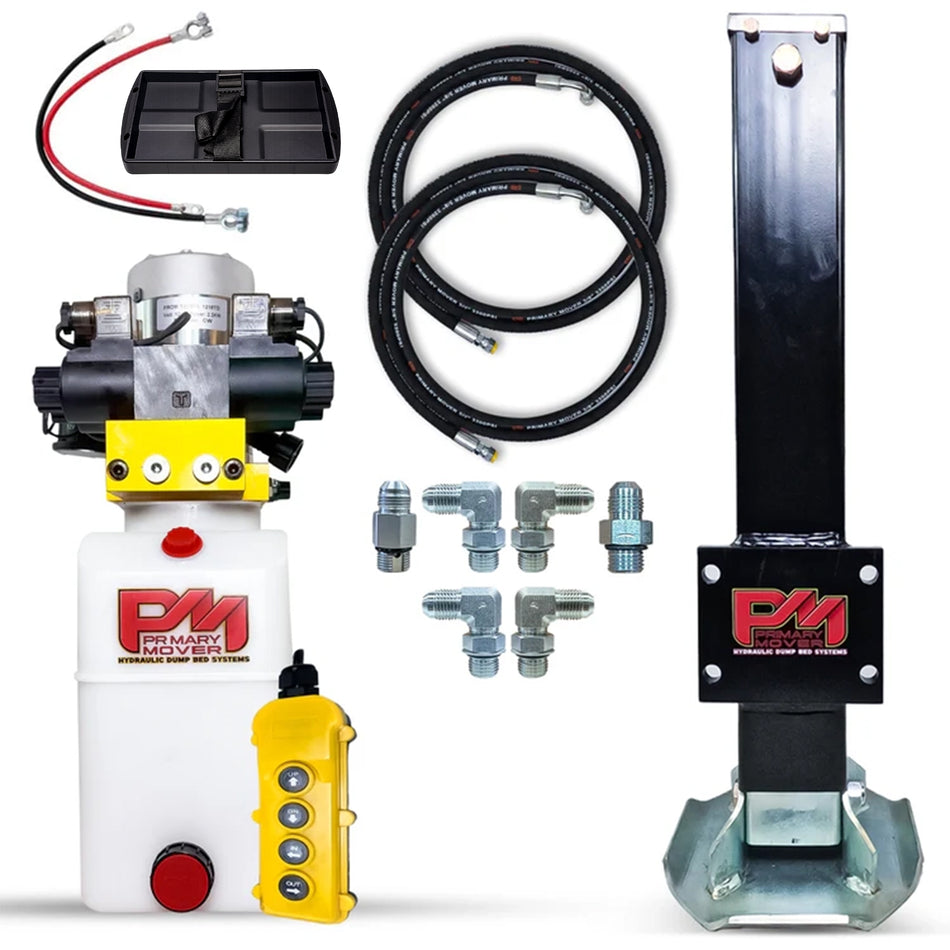 12k Single Hydraulic Trailer Jack with (Dual Double Pump) Kit "Weld On" or "Bolt On"