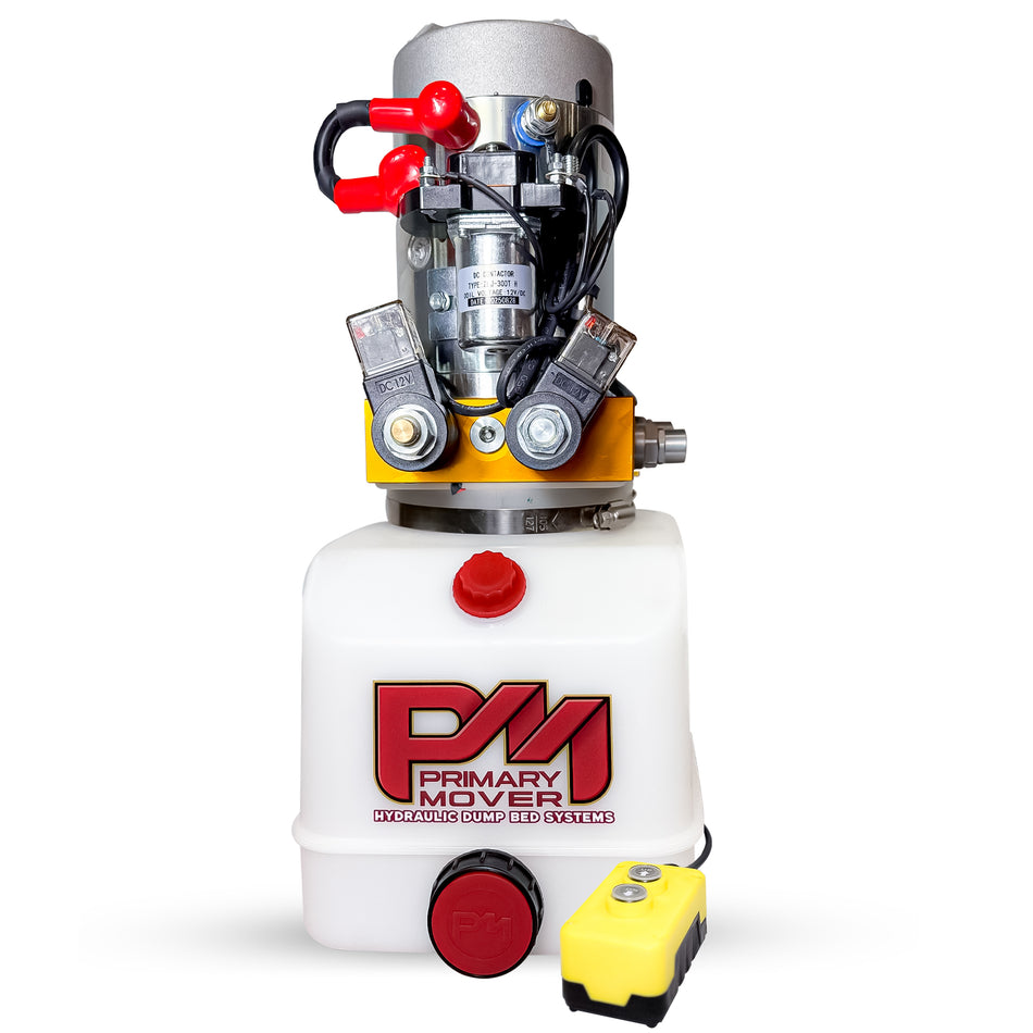 Primary Mover 12V Double-Acting Hydraulic Power Unit – Poly Tanks, 3 HP Motor