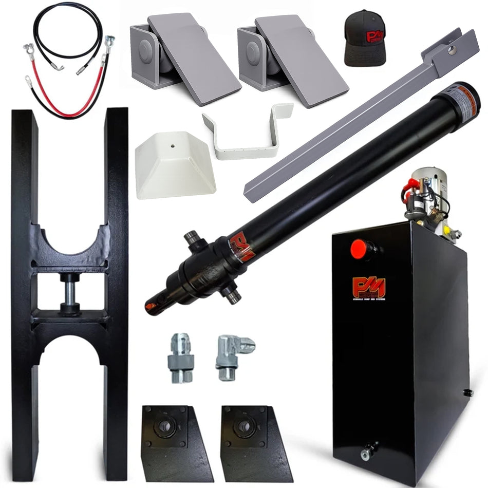 Telescopic Dump Trailer Cylinder Kit - 30 Ton Capacity - 144" Stroke - Fits 14-18' Dump Body | EF-12-144