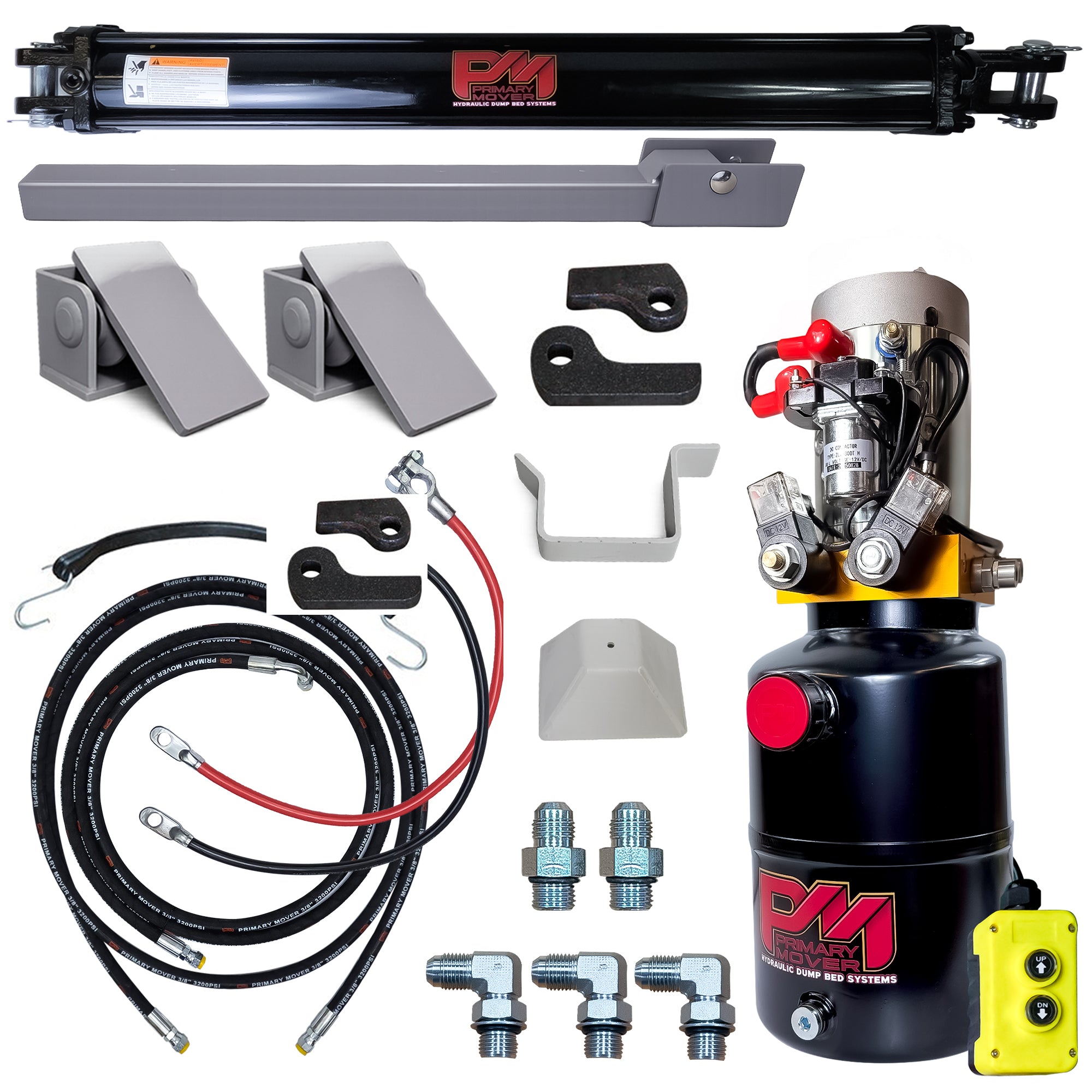 **Title:** Single 3.5 x 30 Cylinder Direct Push Lift Kit | PFK-3530-DP

**Alt Text:** Exploded view of the Single 3.5 x 30 Cylinder Direct Push Lift Kit, showcasing hydraulic components and installation parts for efficient trailer hoisting.

**Meta Description:** Discover the Single 3.5 x 30 Cylinder Direct Push Lift Kit, designed for compact, powerful lifting. Includes all components for seamless trailer installation. Perfect for heavy loads.