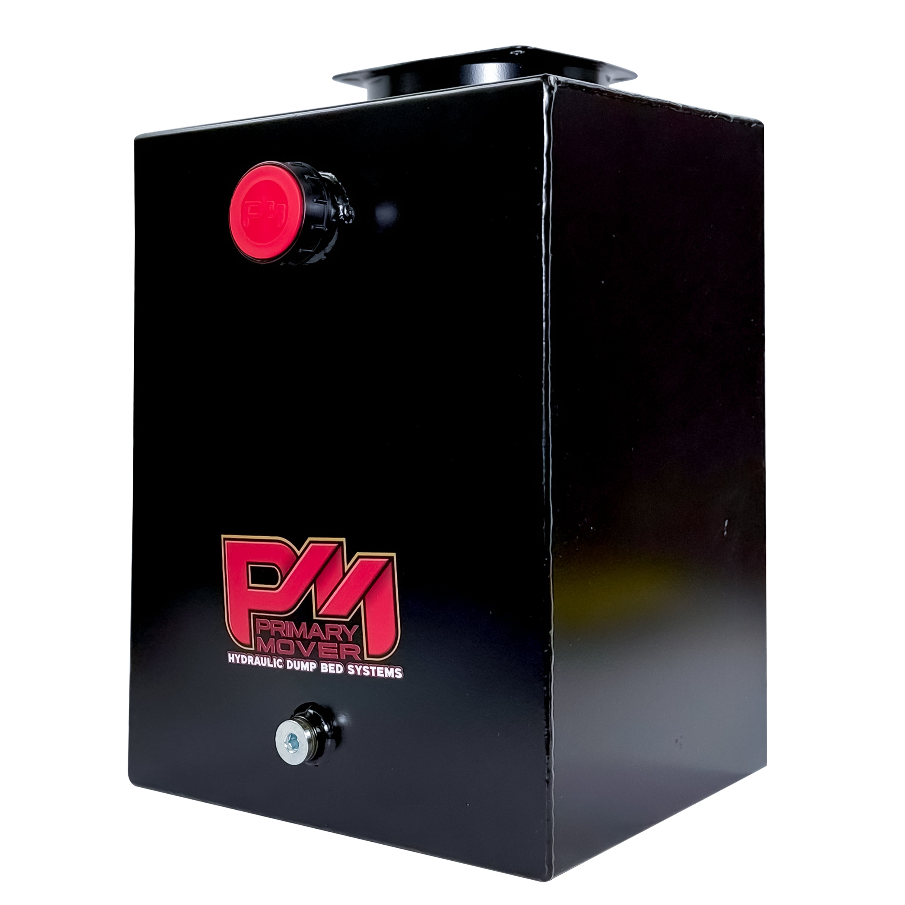 Close-up of the Hydraulic Power Unit Replacement Reservoir 20 Quart Steel, highlighting the durable steel construction and precise fitment details for hydraulic systems.