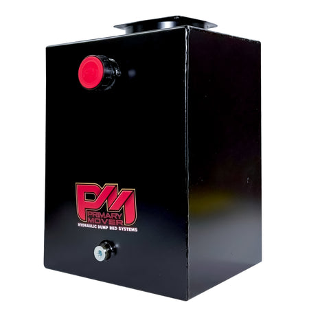 Close-up of the Hydraulic Power Unit Replacement Reservoir 20 Quart Steel, highlighting the durable steel construction and precise fitment details for hydraulic systems.