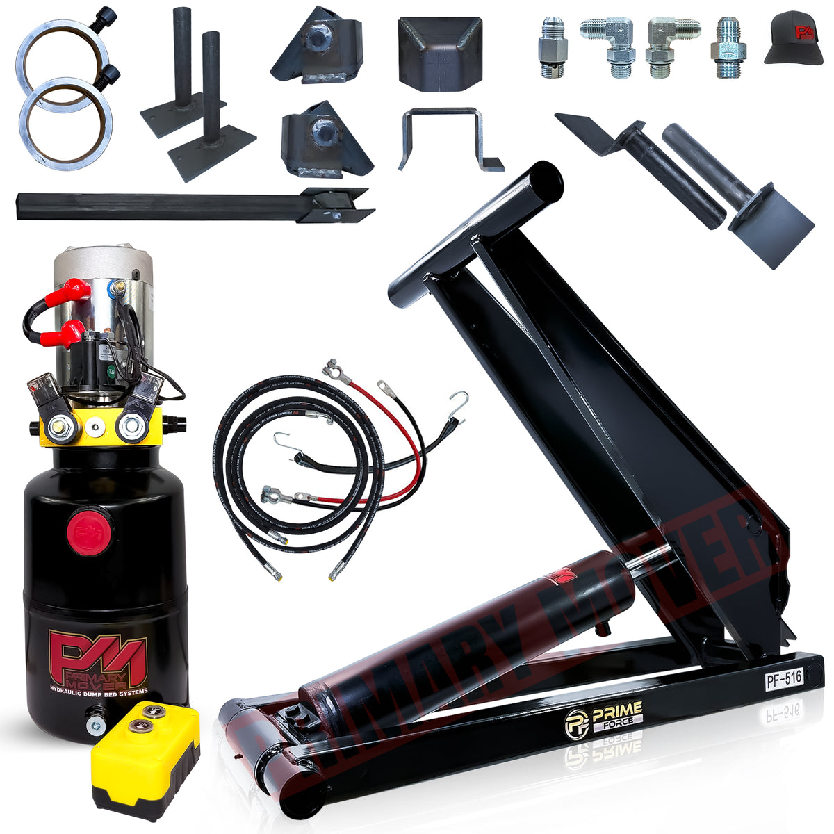 **Title:** 8 Ton Hydraulic Scissor Hoist Kit for 10-14' Dump Body PF-516

**Alt Text:** Complete hydraulic dump-bed kit with power unit, cylinder, hoses, fittings, control, and mounting brackets for 8-ton lifting capacity.

**Meta Description:** Discover the durable 8 Ton Hydraulic Scissor Hoist Kit PF-516, perfect for 10-14' dump trailers. Includes power unit, cylinder, and installation accessories.