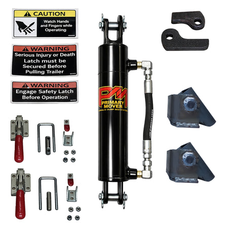 **Title:** Primary Mover Cushion Tilt Deck Hydraulic Kit  

**Alt Text:** Hydraulic kit with cylinder, brackets, latches, and warning decals for tilt deck trailers.  

**Meta Description:** Elevate trailer safety with the Primary Mover Cushion Tilt Deck Kit. Includes hydraulic cylinder, brackets, and latches for reliable equipment transport.