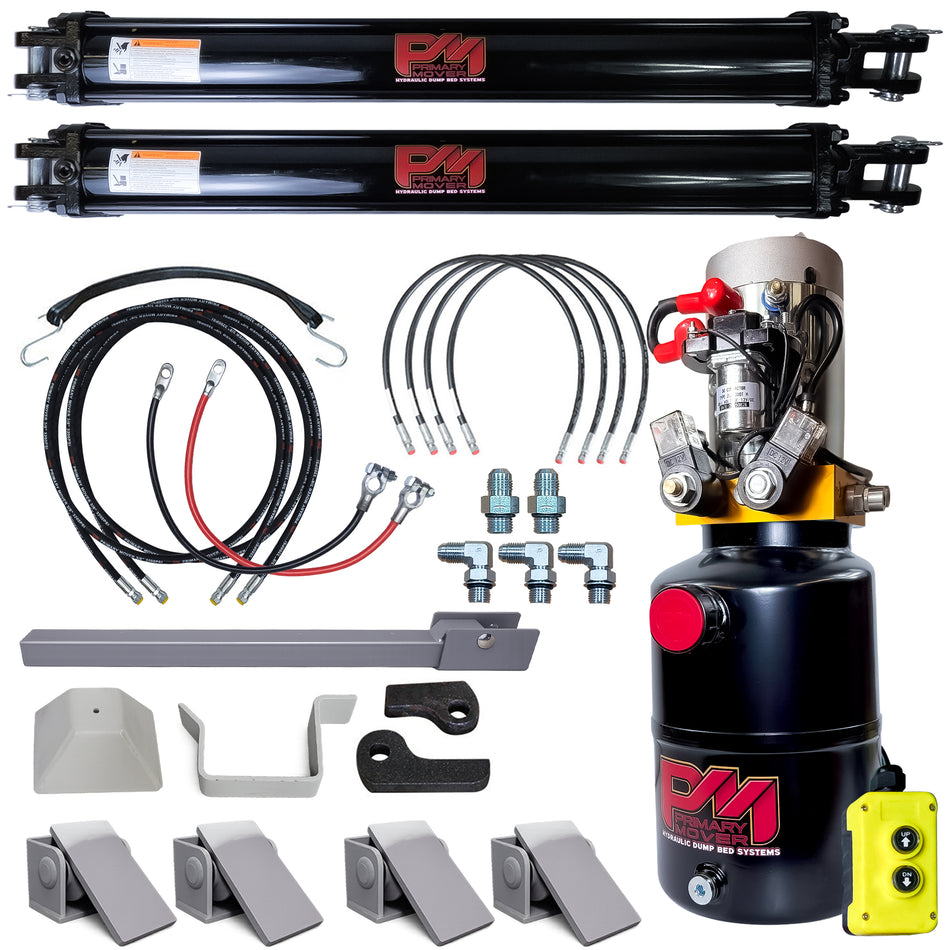 **Title:** Dual 3.5 x 30 Cylinders Direct Push Lift Kit | PFK-3530-DP2

**Meta Description:** Enhance your trailer with the Dual 3.5 x 30 Cylinders Direct Push Lift Kit. Includes complete installation components for superior hydraulic lifting.

**Alt Text:** Complete hydraulic lift kit with dual cylinders, pump, hoses, and wiring. Perfect for enhancing trailer lifting capabilities.