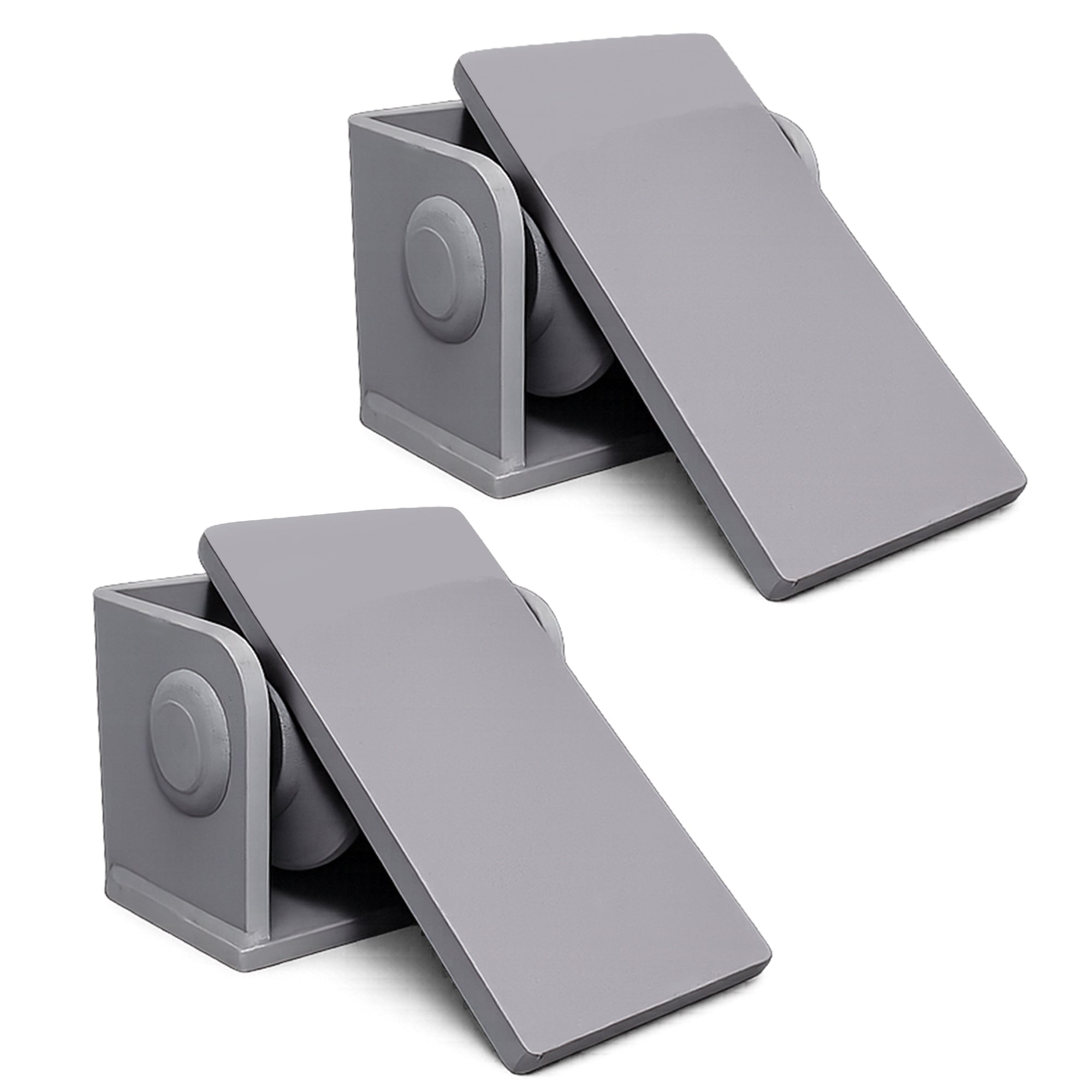 **Title:** Heavy Duty 2Pcs Dump Truck Trailer Body Hinges  

**Meta Description:** Enhance your dump truck with Heavy Duty Hinges for superior strength and stability. Ideal for extreme lifting, ready-to-weld construction ensures maximum performance.

**Alt Text:** Adjustable gray plastic stands pivot, resembling Heavy Duty 2Pcs Dump Truck Trailer Body Hinges.