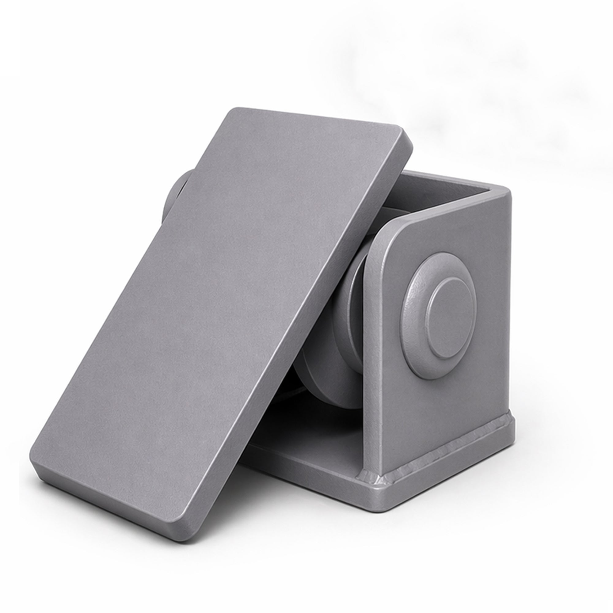 **Title:** Heavy Duty 2Pcs Dump Truck Trailer Body Hinges

**Meta Description:** Discover the durable Heavy Duty 2Pcs Dump Truck Trailer Body Hinges, designed for extreme lifting with seamless integration into hydraulic systems.

**Alt Text:** Adjustable gray stand showcasing hinged panels and pivot points.