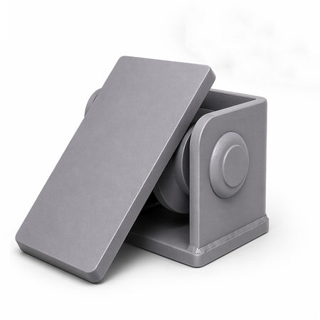 **Title:** Heavy Duty 2Pcs Dump Truck Trailer Body Hinges

**Meta Description:** Discover the durable Heavy Duty 2Pcs Dump Truck Trailer Body Hinges, designed for extreme lifting with seamless integration into hydraulic systems.

**Alt Text:** Adjustable gray stand showcasing hinged panels and pivot points.