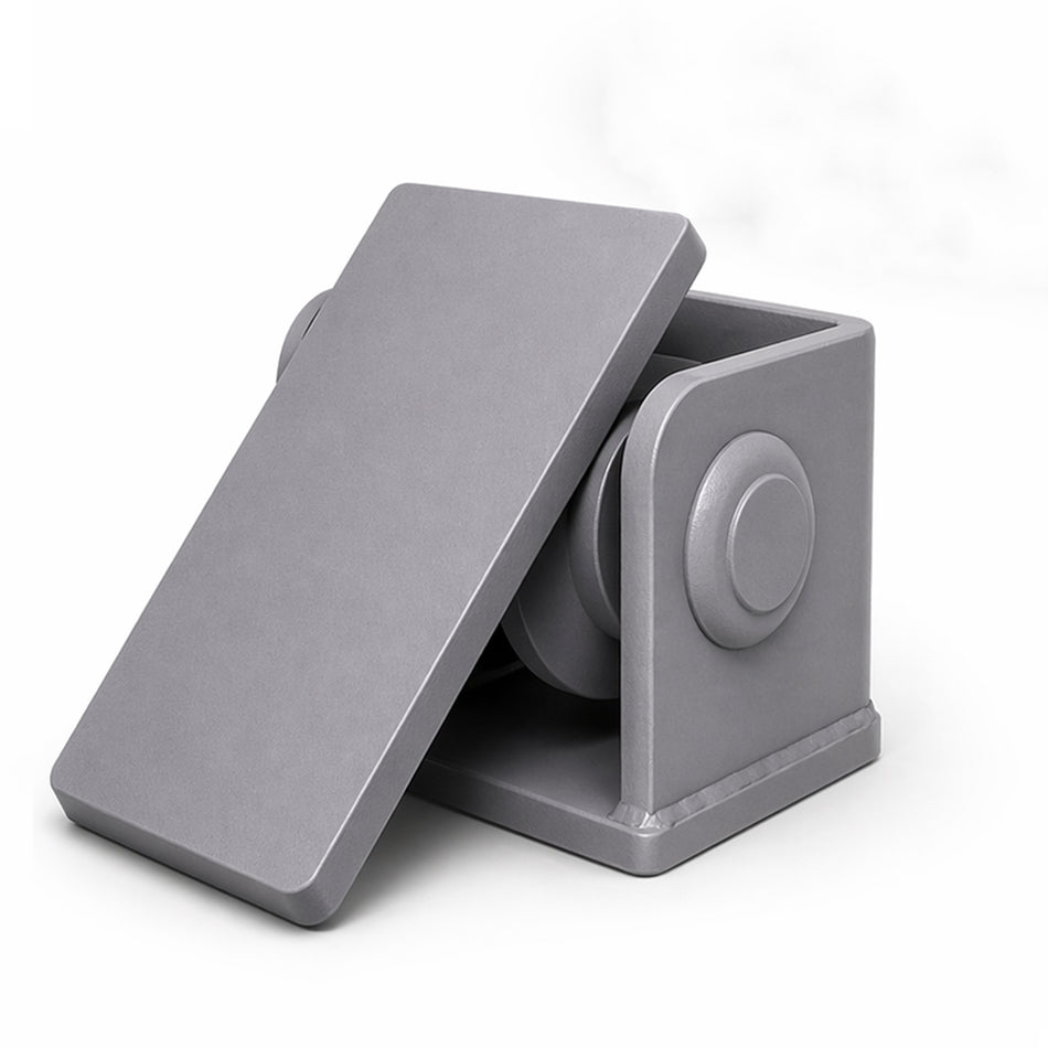 **Title:** Heavy Duty 2Pcs Dump Truck Trailer Body Hinges

**Meta Description:** Discover the durable Heavy Duty 2Pcs Dump Truck Trailer Body Hinges, designed for extreme lifting with seamless integration into hydraulic systems.

**Alt Text:** Adjustable gray stand showcasing hinged panels and pivot points.