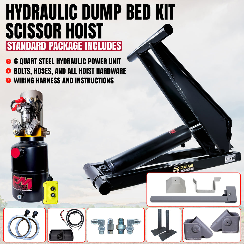 6 Ton Hydraulic Scissor Hoist Kit - Fits 10-14' Dump Body   PF-416
