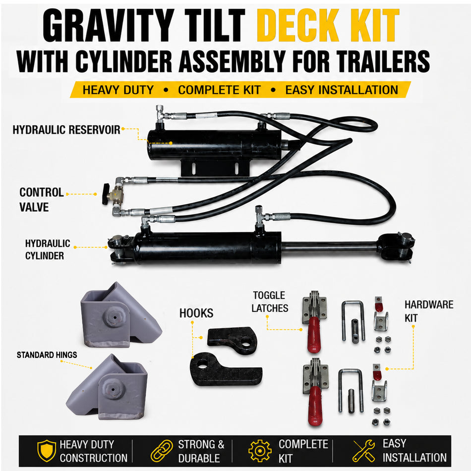 Gravity Tilt Deck Kit With Cylinder Assembly For Trailers