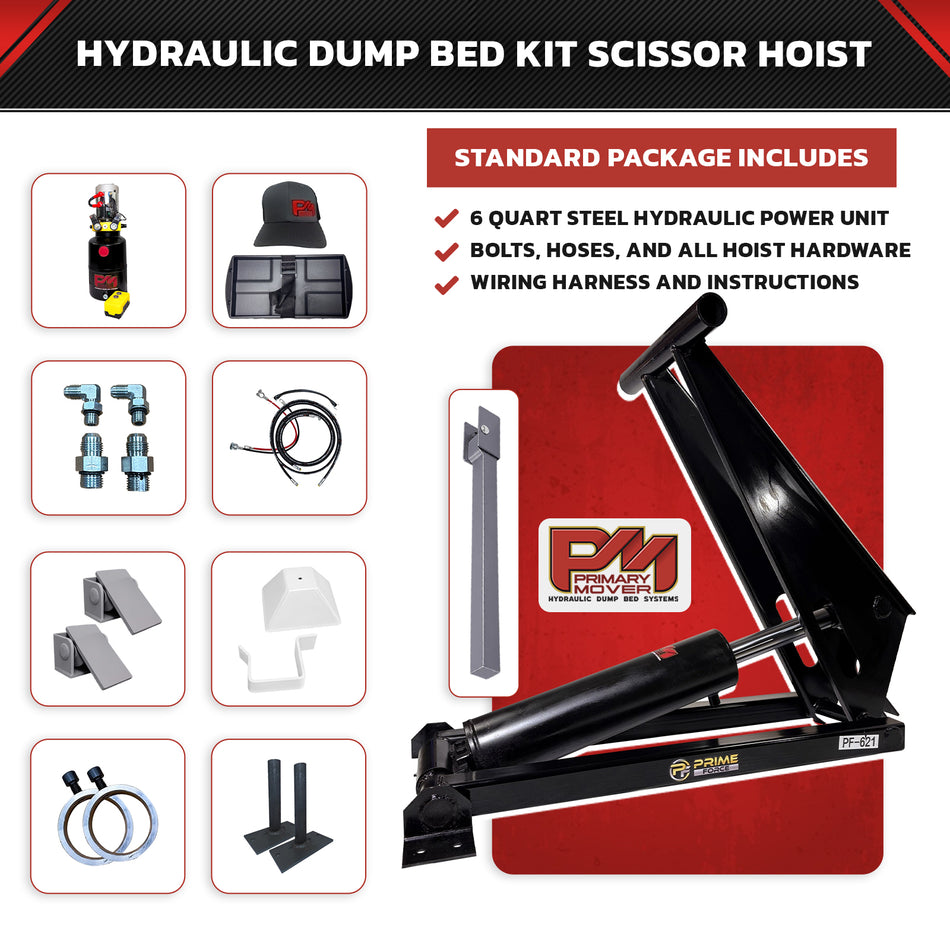 12 Ton Hydraulic Scissor Hoist Kit - Fits 16-18' Dump Body   PF-621-6