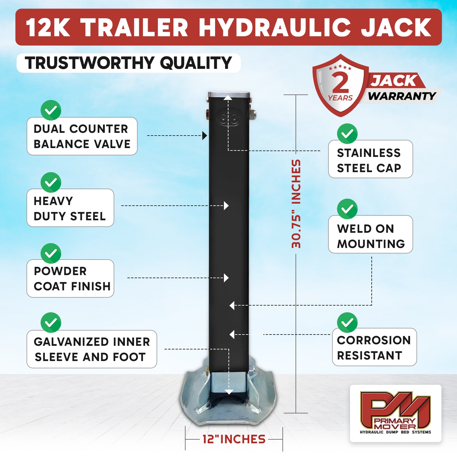 24K Double Hydraulic Trailer Jack Leg Kit with dual jacks and remote pendant, showcasing its robust build and advanced lifting capabilities for heavy-duty trailer support.
