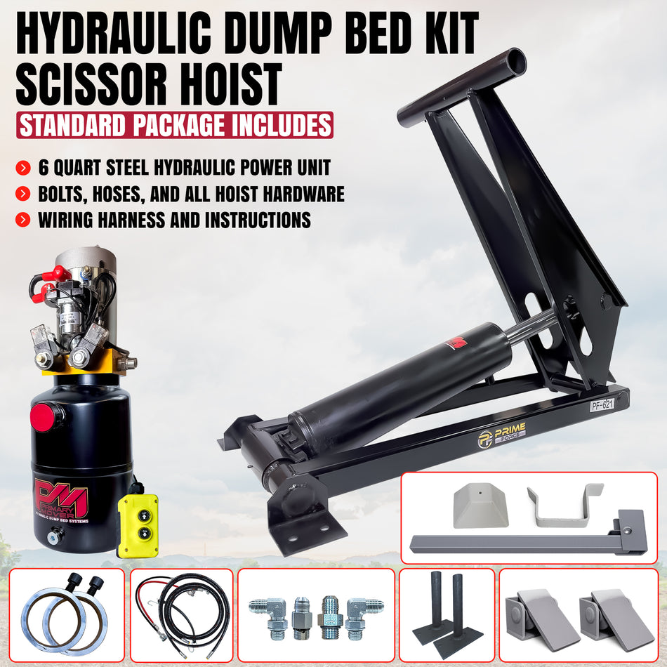 12 Ton Hydraulic Scissor Hoist Kit - Fits 16-18' Dump Body   PF-621-6