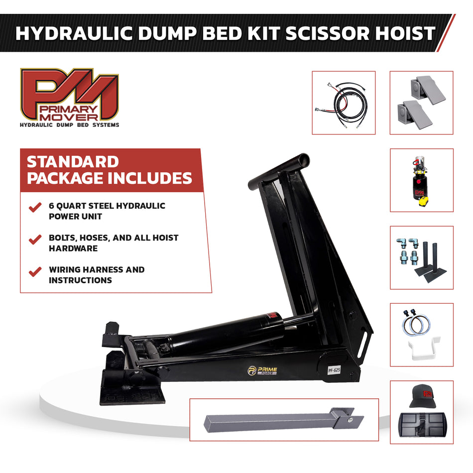 12 Ton HD Hydraulic Scissor Hoist Kit - Fits 16-20' Dump Body   PF-625