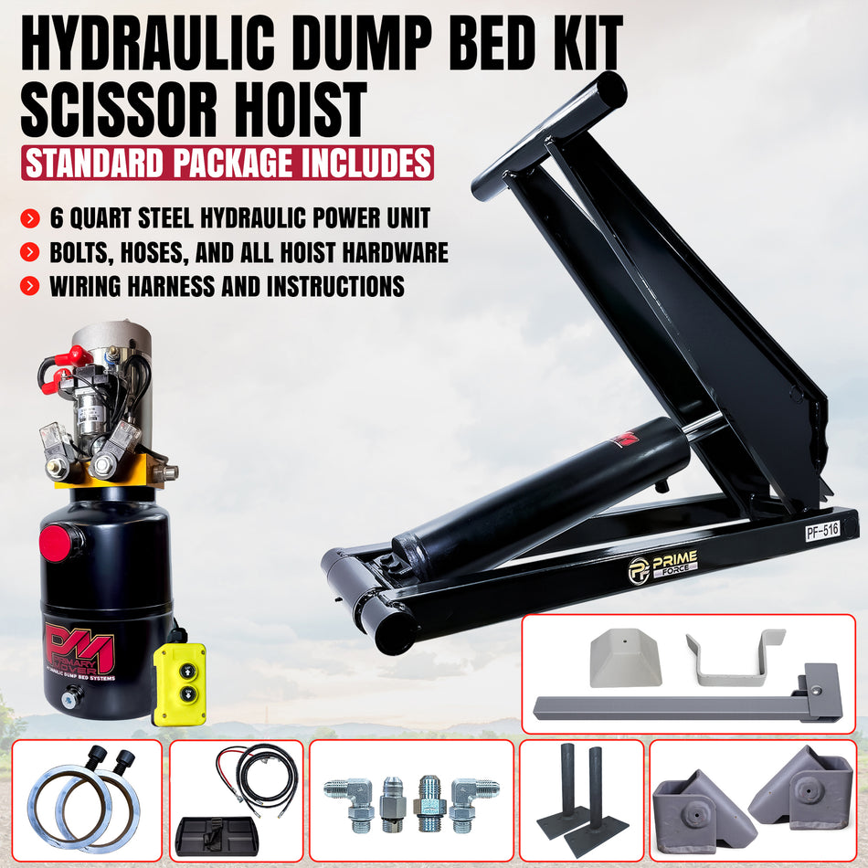 8 Ton Hydraulic Scissor Hoist Kit - Fits 10-14' Dump Body   PF-516