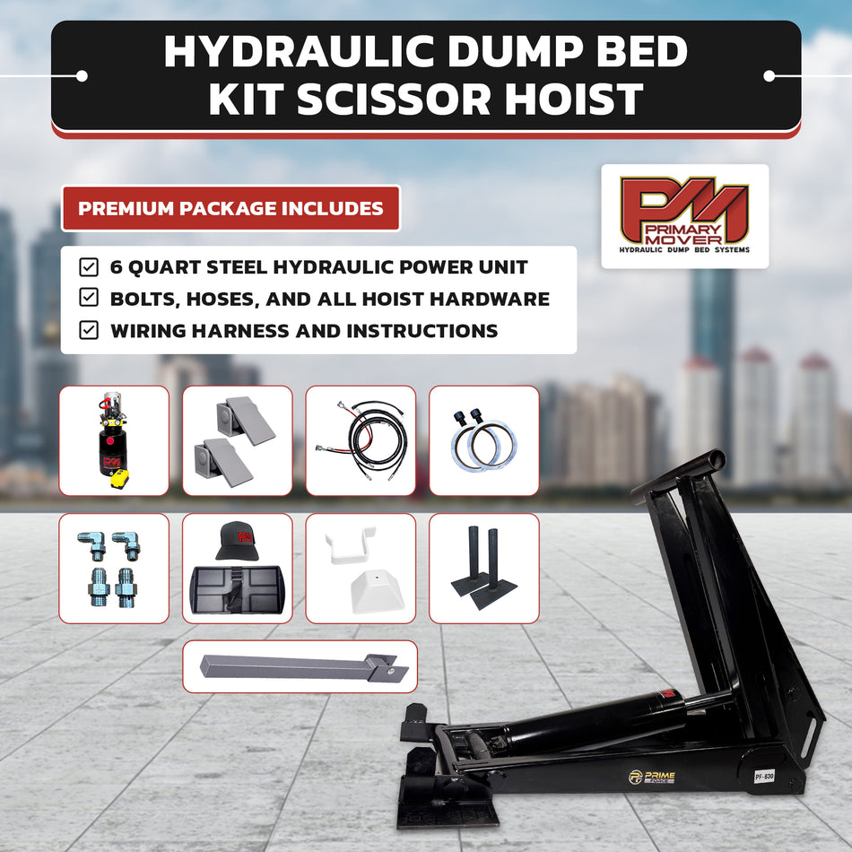 14 Ton HD Hydraulic Scissor Hoist Kit - Fits 18-24' Dump Body   PF-630