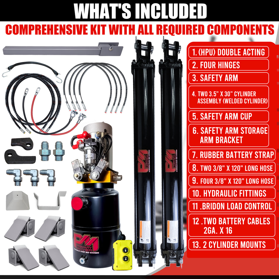 Dual 5" x 30" Cylinders Direct Push Lift Kit | PFK-530-DP2