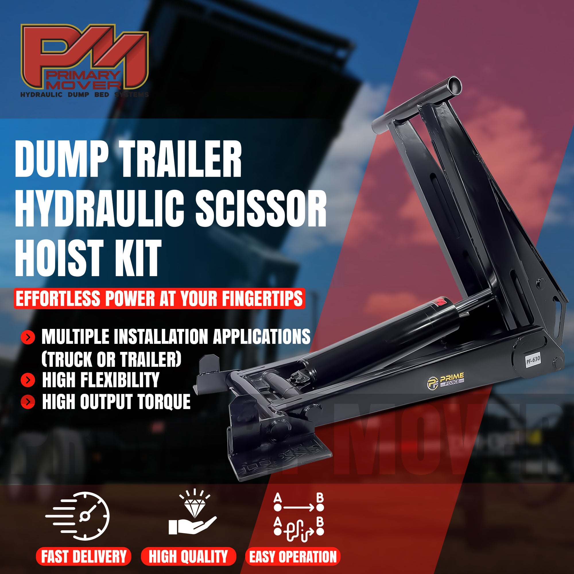 Hand holding a diamond, symbolizing strength and durability of the 12 Ton HD Hydraulic Scissor Hoist Kit PF-625, ideal for heavy-duty dump trailers.