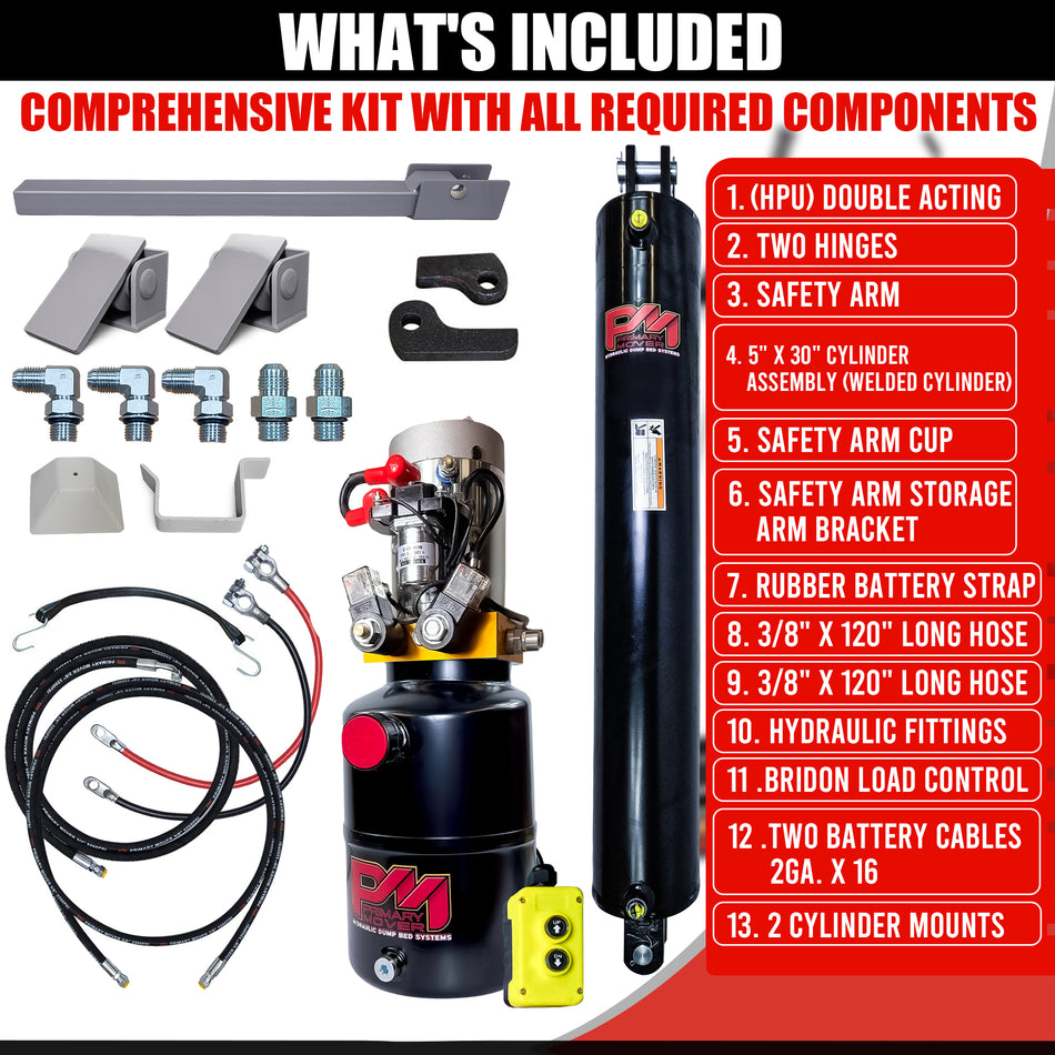 Single 5" x 30" Cylinder Direct Push Lift Kit | PFK-530-DP