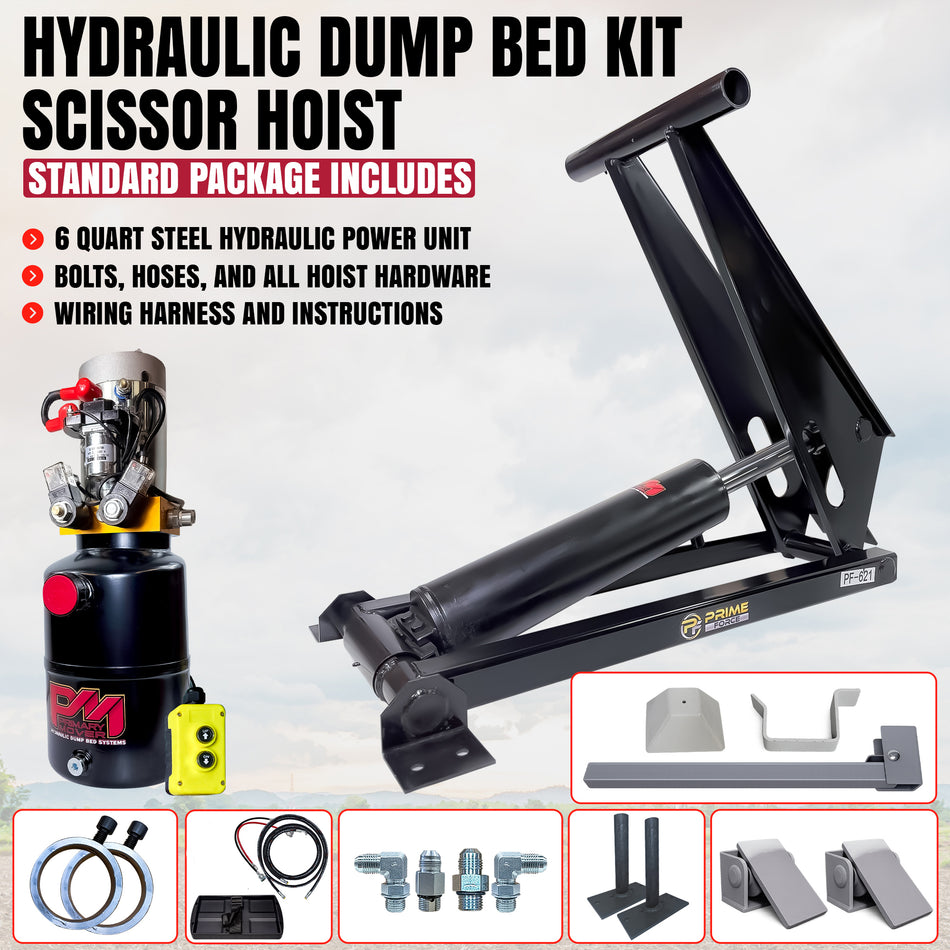 12 Ton Hydraulic Scissor Hoist Kit - Fits 16-18' Dump Body   PF-621-6