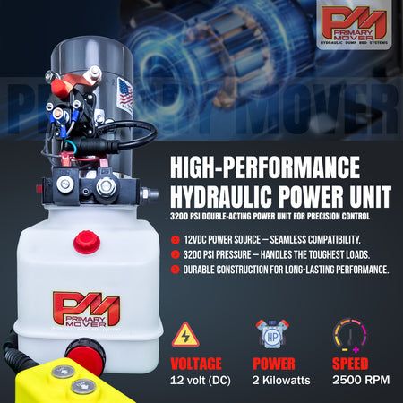 12 Ton HD Hydraulic Scissor Hoist Kit PF-625, featuring a robust 6.5 cylinder and reinforced frame, designed for 16-20' dump trailers.