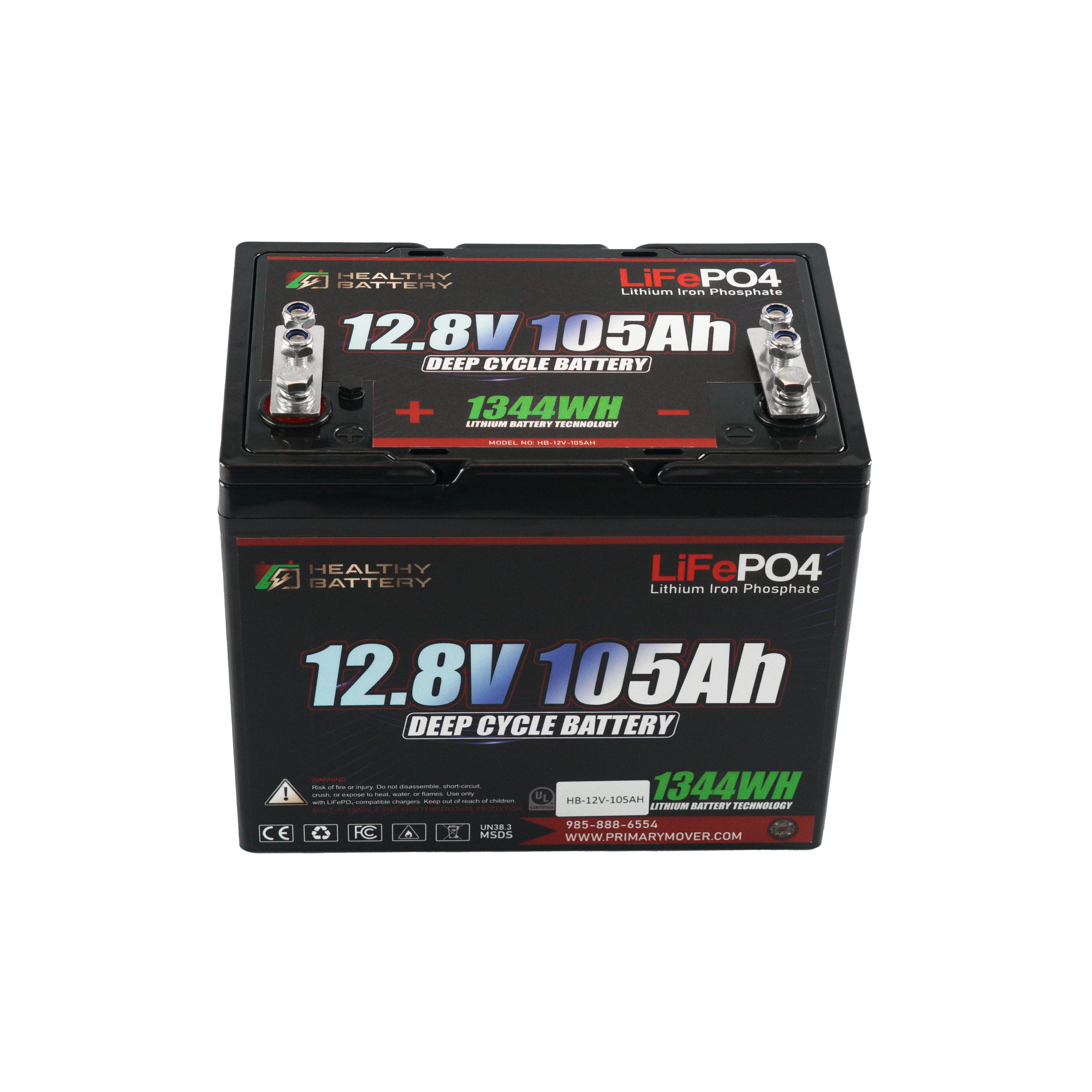 **Title:** Healthy Battery 12.8V 105Ah LiFePO4 Deep Cycle Battery

**Alt Text:** Sealed, 12.8V 105Ah LiFePO4 battery pack for high-demand hydraulic systems with built-in 365A BMS and Bluetooth monitoring.

**Meta Description:** Discover the Healthy Battery 12.8V 105Ah LiFePO4, ideal for hydraulic systems. Features built-in 365A BMS, Bluetooth monitoring, and advanced safety. Perfect for high-demand applications.