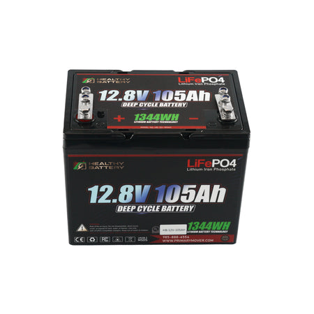 **Title:** Healthy Battery 12.8V 105Ah LiFePO4 Deep Cycle Battery

**Alt Text:** Sealed, 12.8V 105Ah LiFePO4 battery pack for high-demand hydraulic systems with built-in 365A BMS and Bluetooth monitoring.

**Meta Description:** Discover the Healthy Battery 12.8V 105Ah LiFePO4, ideal for hydraulic systems. Features built-in 365A BMS, Bluetooth monitoring, and advanced safety. Perfect for high-demand applications.