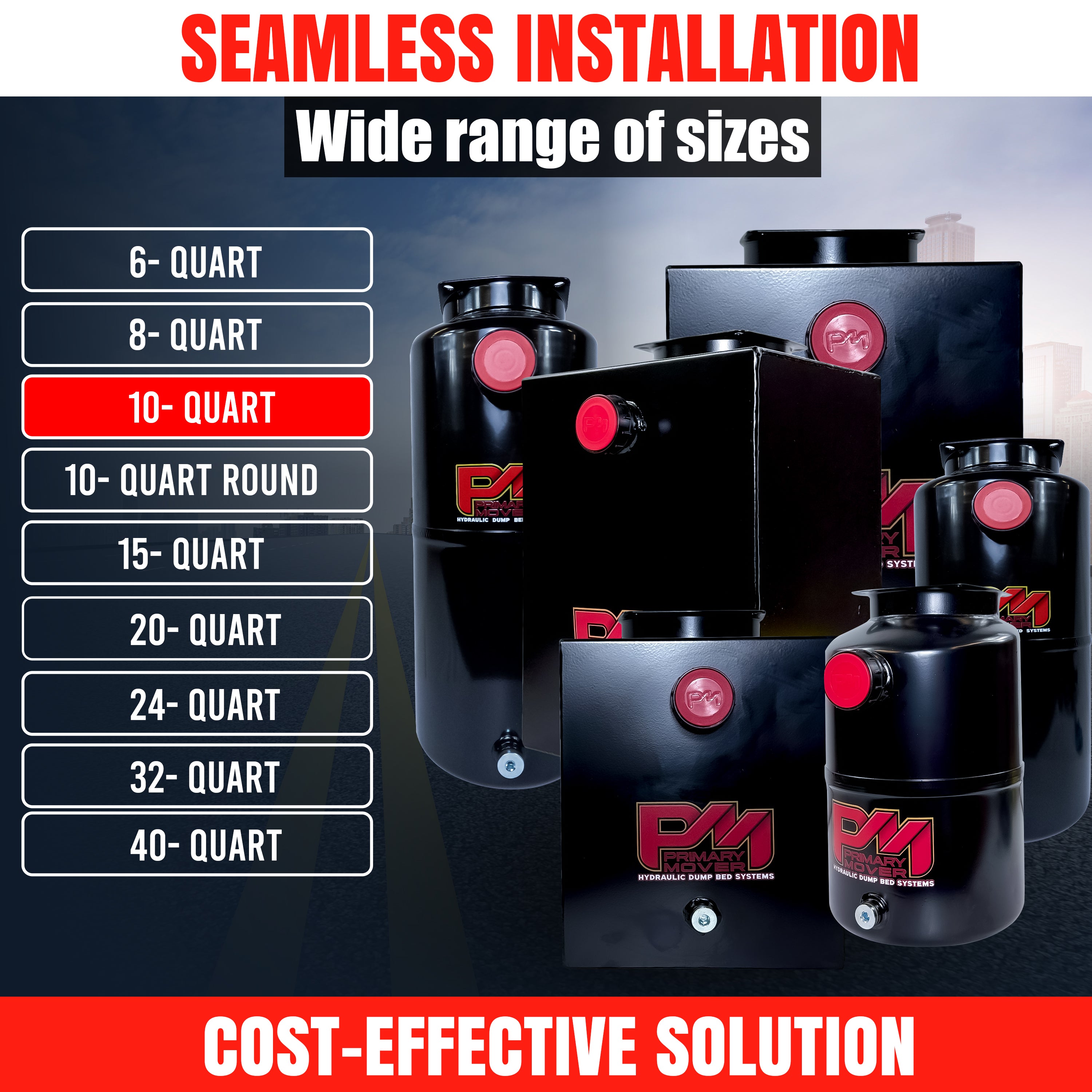 Hydraulic Power Unit Replacement Reservoir 10 Quart Steel shown in design schematic, highlighting its robust steel construction and compatibility with various hydraulic systems.