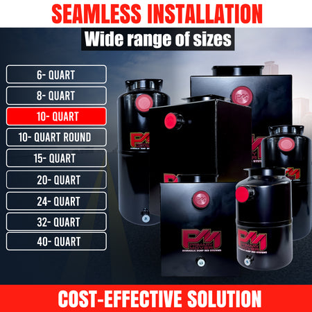 Hydraulic Power Unit Replacement Reservoir 10 Quart Steel shown in design schematic, highlighting its robust steel construction and compatibility with various hydraulic systems.