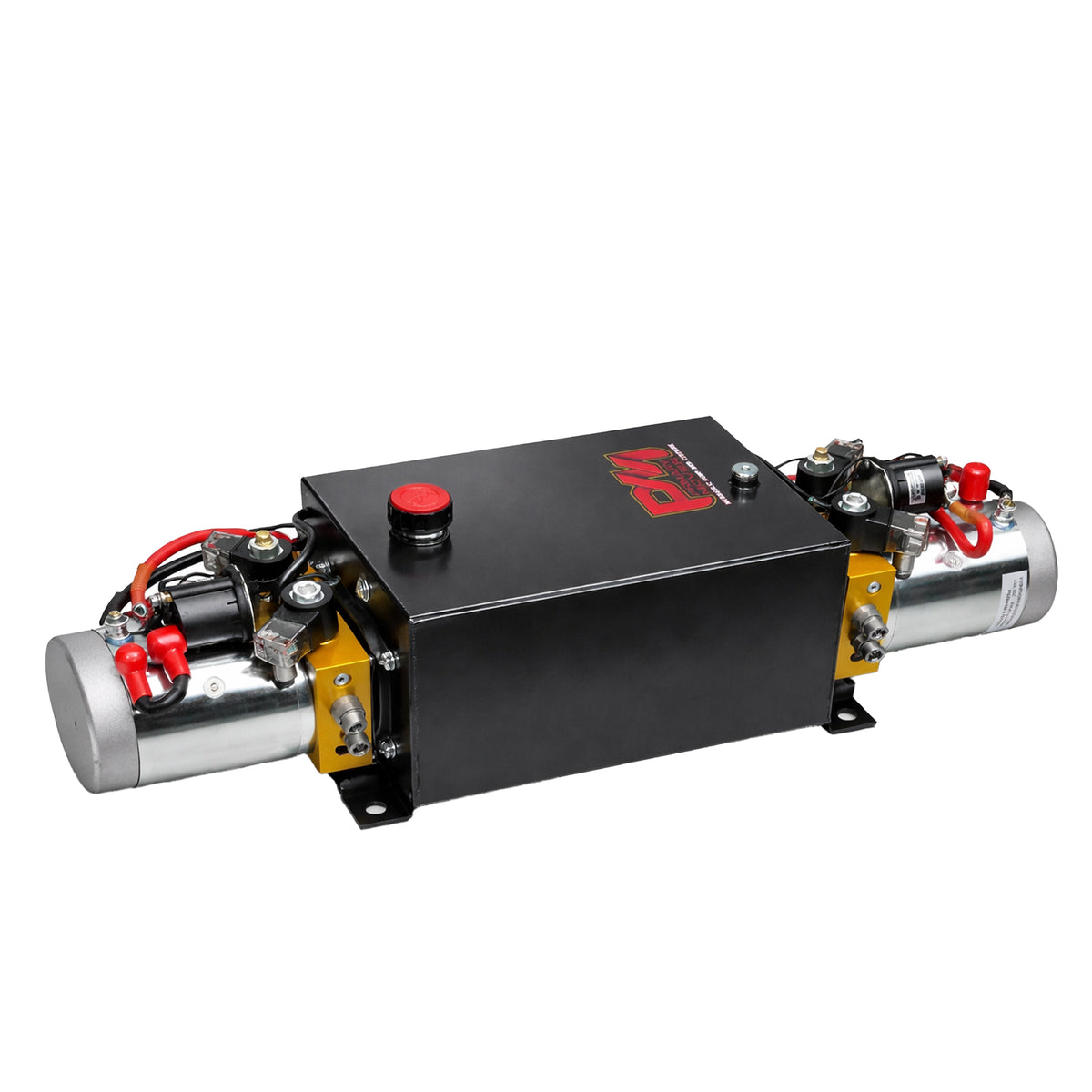 **Product Title**: Primary Mover Twin Engine 24VDC Hydraulic Power Unit

**Meta Description**: Experience faster dump cycles with the Primary Mover Twin Engine 24VDC Hydraulic Power Unit, designed for high-demand dual-acting applications. Real output, real performance.

**Alt Text**: Dual electric hydraulic pump pack with central reservoir and 24VDC motors.