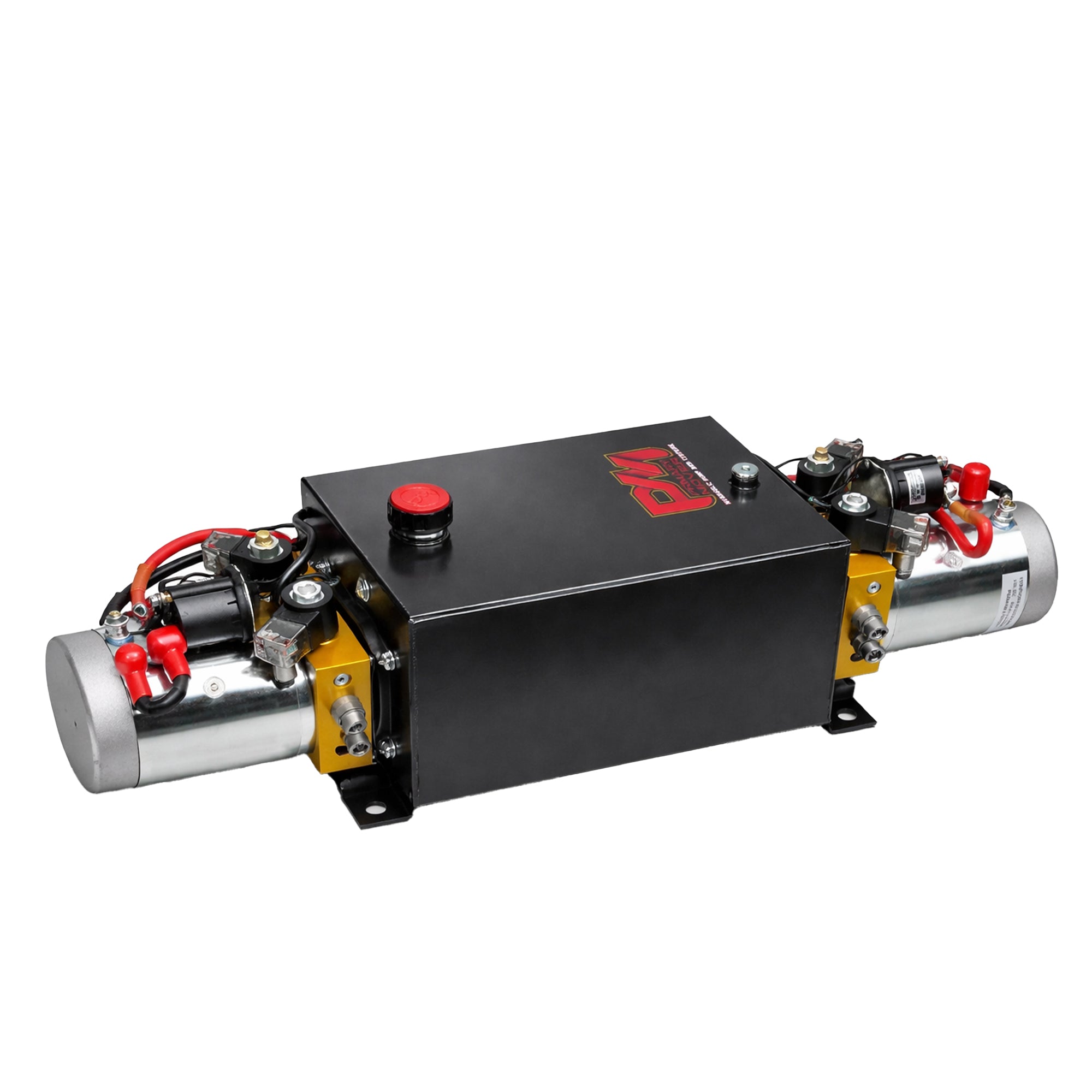 **Product Title**: Primary Mover Twin Engine 24VDC Hydraulic Power Unit

**Meta Description**: Experience faster dump cycles with the Primary Mover Twin Engine 24VDC Hydraulic Power Unit, designed for high-demand dual-acting applications. Real output, real performance.

**Alt Text**: Dual electric hydraulic pump pack with central reservoir and 24VDC motors.