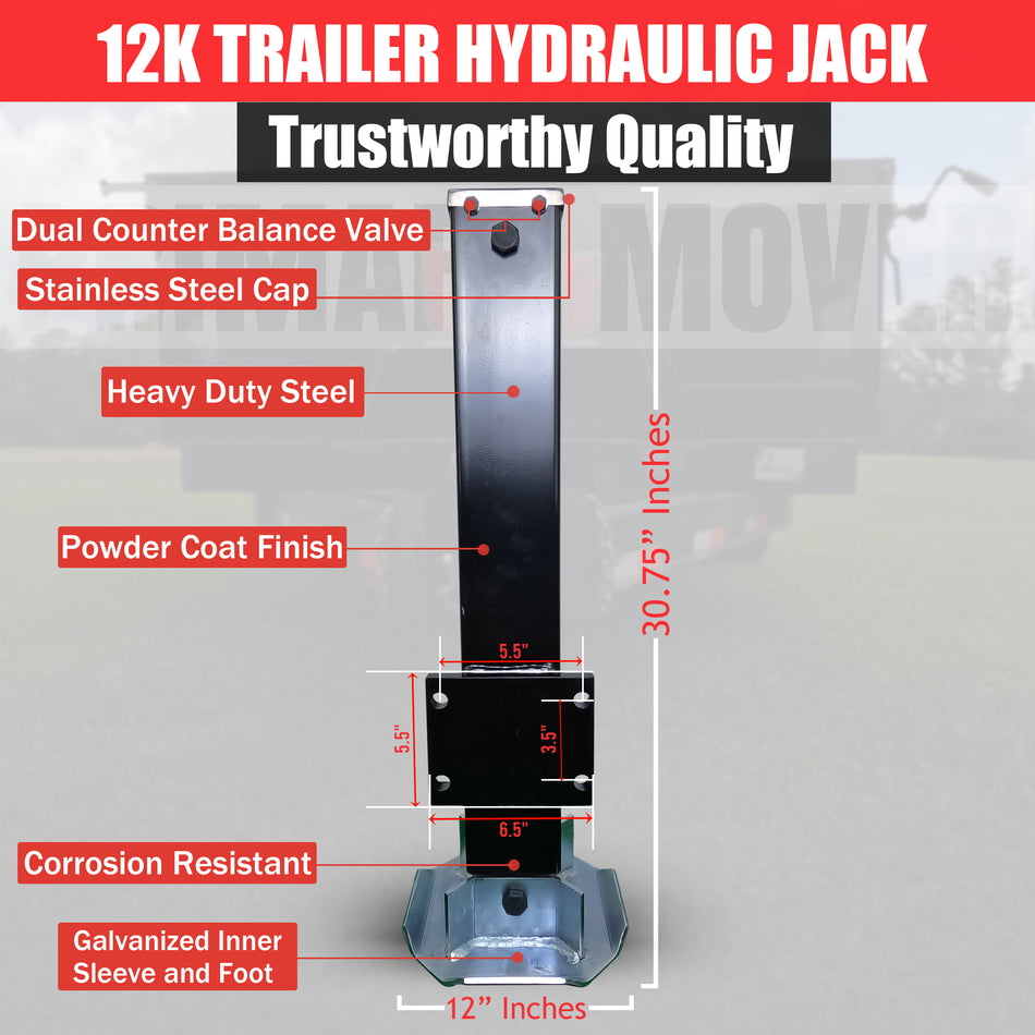 **Title:** 12k Single Hydraulic Trailer Jack Add-On Kit

**Meta Description:** Discover the 12k Single Hydraulic Trailer Jack Add-On Kit, featuring heavy-duty construction, corrosion-resistant materials, and a powerful hydraulic system for reliable towing.

**Alt Text:** 12K Trailer Hydraulic Jack with heavy-duty steel, dual valves, 12,000-pound capacity, and adjustable design for efficient towing.