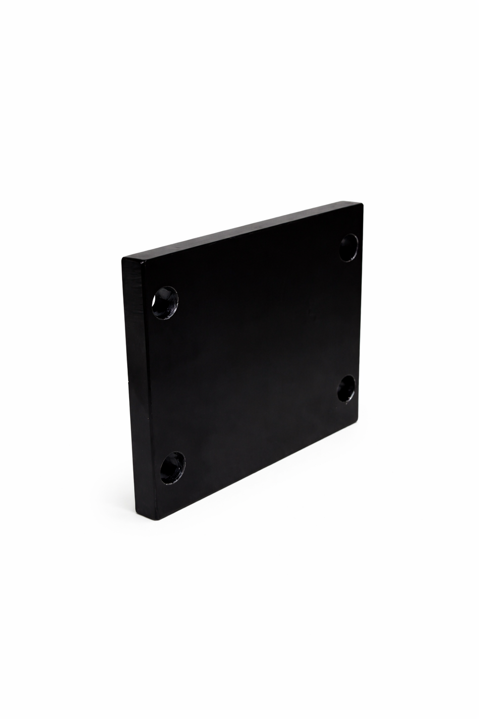 **Title:** Jack Mount Plate – Weld-On Adapter

**Meta Description:** Universal weld-on adapter plate for bolt-on trailer jacks, enabling flexible and removable jack installations on trailers without bolt patterns.

**Alt Text:** Rectangular black plate with four corner holes, designed for welding onto trailers to mount bolt-on jacks securely.