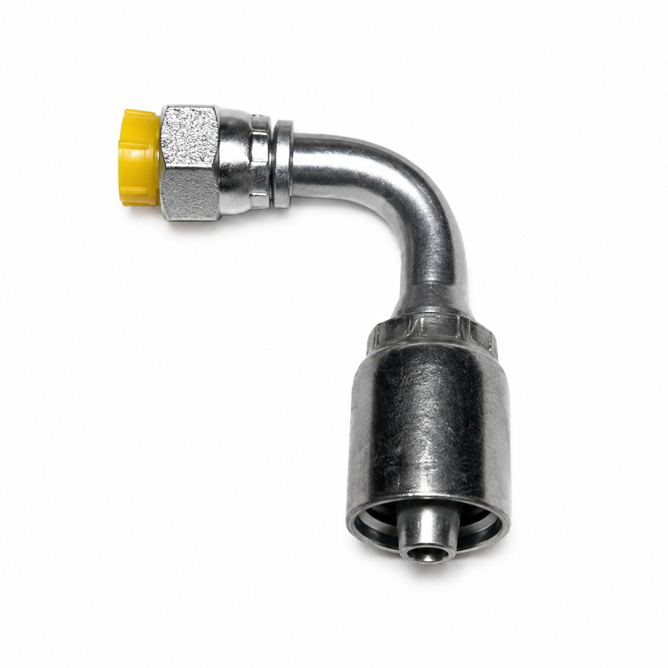 #6 JIC Female Swivel 90° Hydraulic Crimp Fitting – 3/8" Hose (-6)