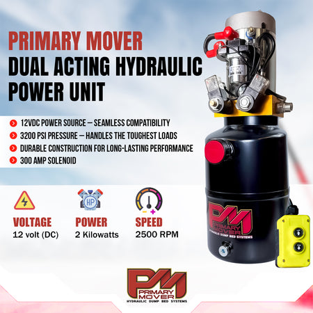 **Title:** 10 Ton Hydraulic Scissor Hoist Kit for 12-16' Dump Body PF-520  

**Meta Description:** Discover the PF-520 Scissor Hoist Kit for heavy-duty dump beds, featuring a 10-ton capacity, 20 cylinder stroke, and durable hydraulic power unit.  

**Alt Text:** Compact hydraulic power unit with dual-acting motor, 12 VDC, 3,200 PSI, for 10-ton scissor hoist dump beds.