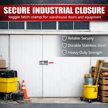 **Title:** Heavy-Duty 7,000 LB Locking Latch Clamp for Trailers

**Meta Description:** Discover the 7,000 LB Heavy-Duty Locking Latch, engineered for tilt deck trailers. Ensure secure transport with extreme holding power and durable construction.

**Alt Text:** Stainless-steel 7,000 LB Heavy-Duty Locking Latch with red handle on white warehouse doors, emphasizing reliable security and heavy-duty strength.