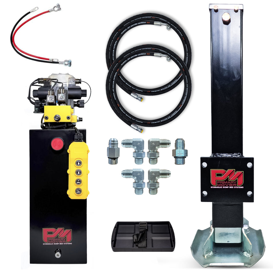 12k Single Hydraulic Trailer Jack with (Single Double Pump) Kit "Weld On" or "Bolt On"