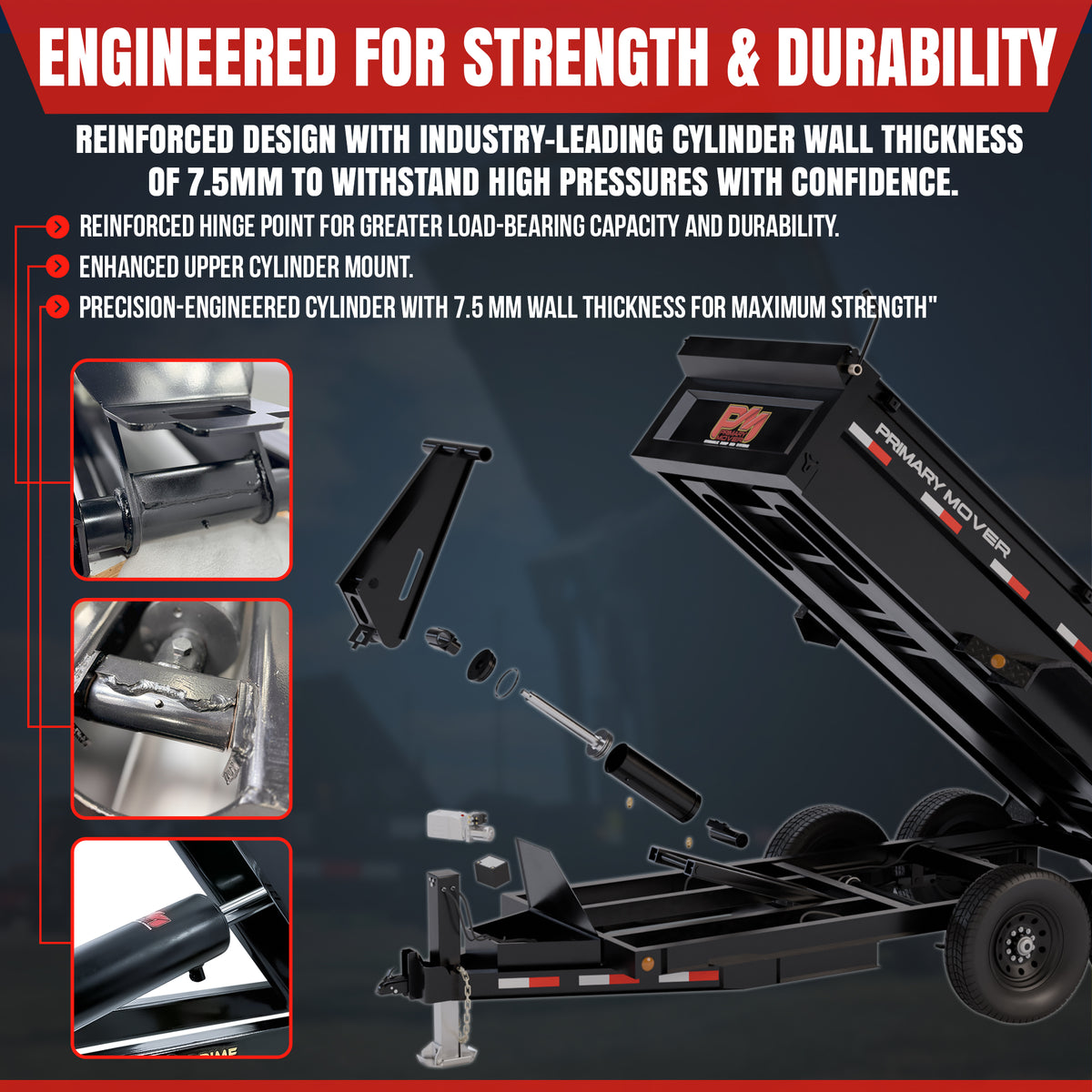 3 Ton Hydraulic Scissor Hoist Kit - PF-310 with visible wheel and black metal parts, designed for 8-10' dump bodies, showcasing compact, durable construction.