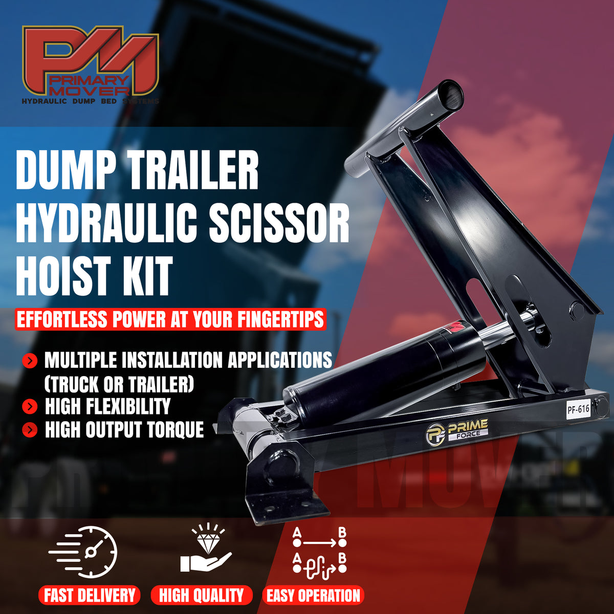 Hand holding a diamond, emphasizing durability of the 11 Ton Hydraulic Scissor Hoist Kit - Fits 12-16' Dump Body PF-616-6 (New) for heavy-duty lifting.