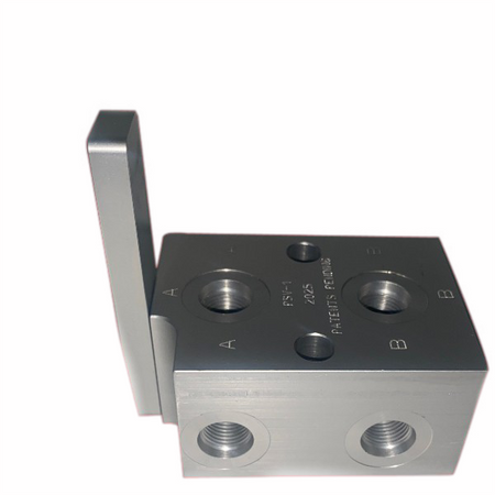 A robust 24k Double Hydraulic Trailer Jack Add-On Kit, featuring a metal block with screws for towing reliability. Effortlessly lift heavy loads with a powerful hydraulic system and dual holding valve for stability.