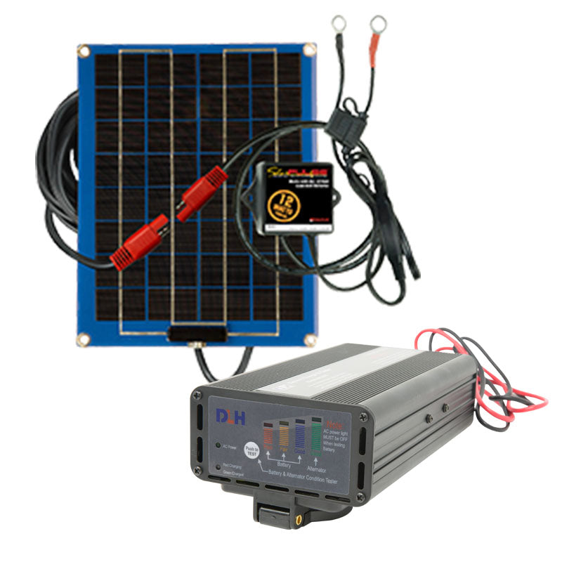 Heavy-Industrial User Battery MAXIMIZER Kit (6-7 Days/Week Use): Includes 18 Amp AC Charger, 12 Watt Solar Pulse Panel. Enhance battery performance and lifespan with efficient charging solutions.